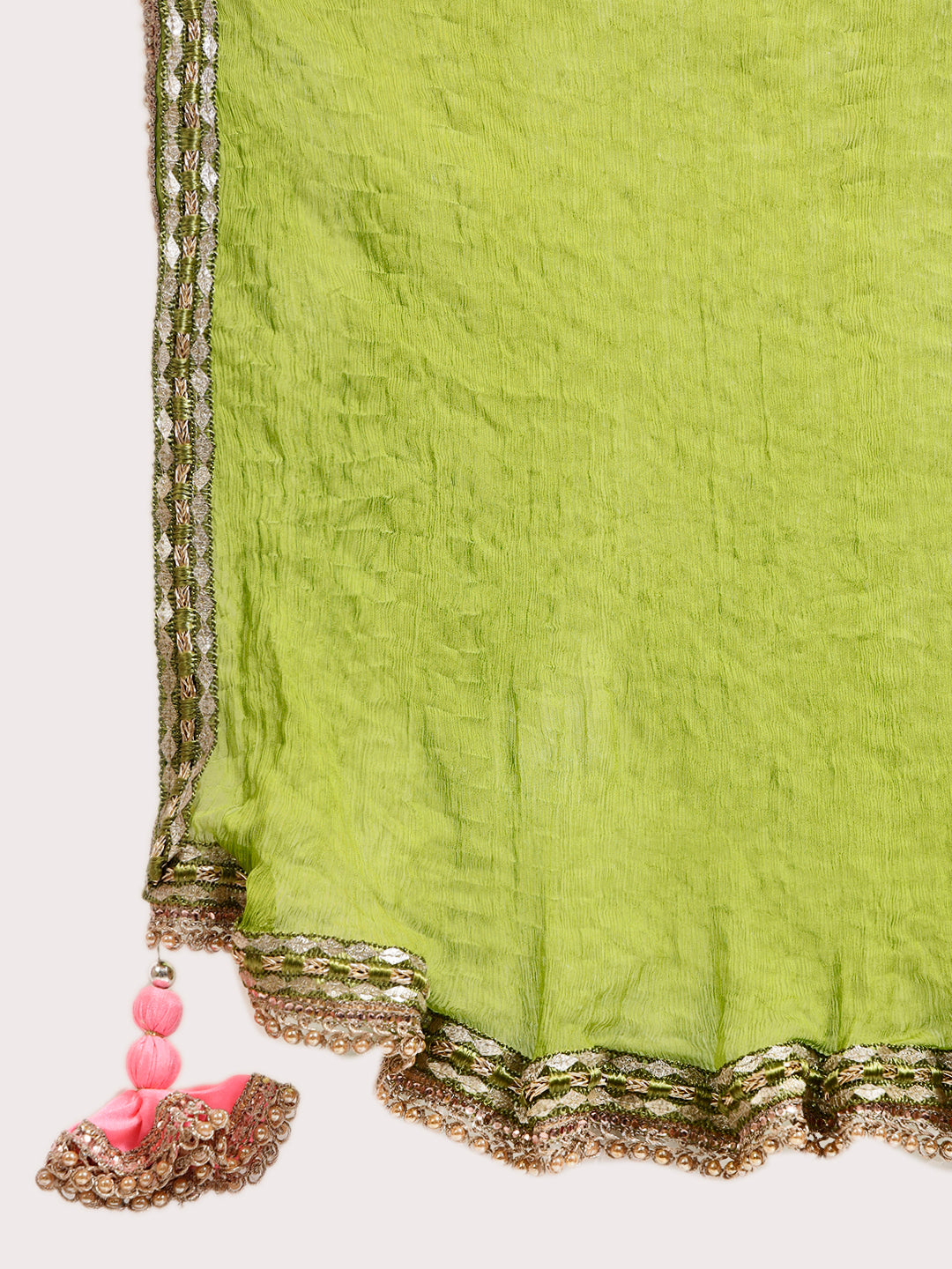 Olive Chiffon Crinkle Duppatta