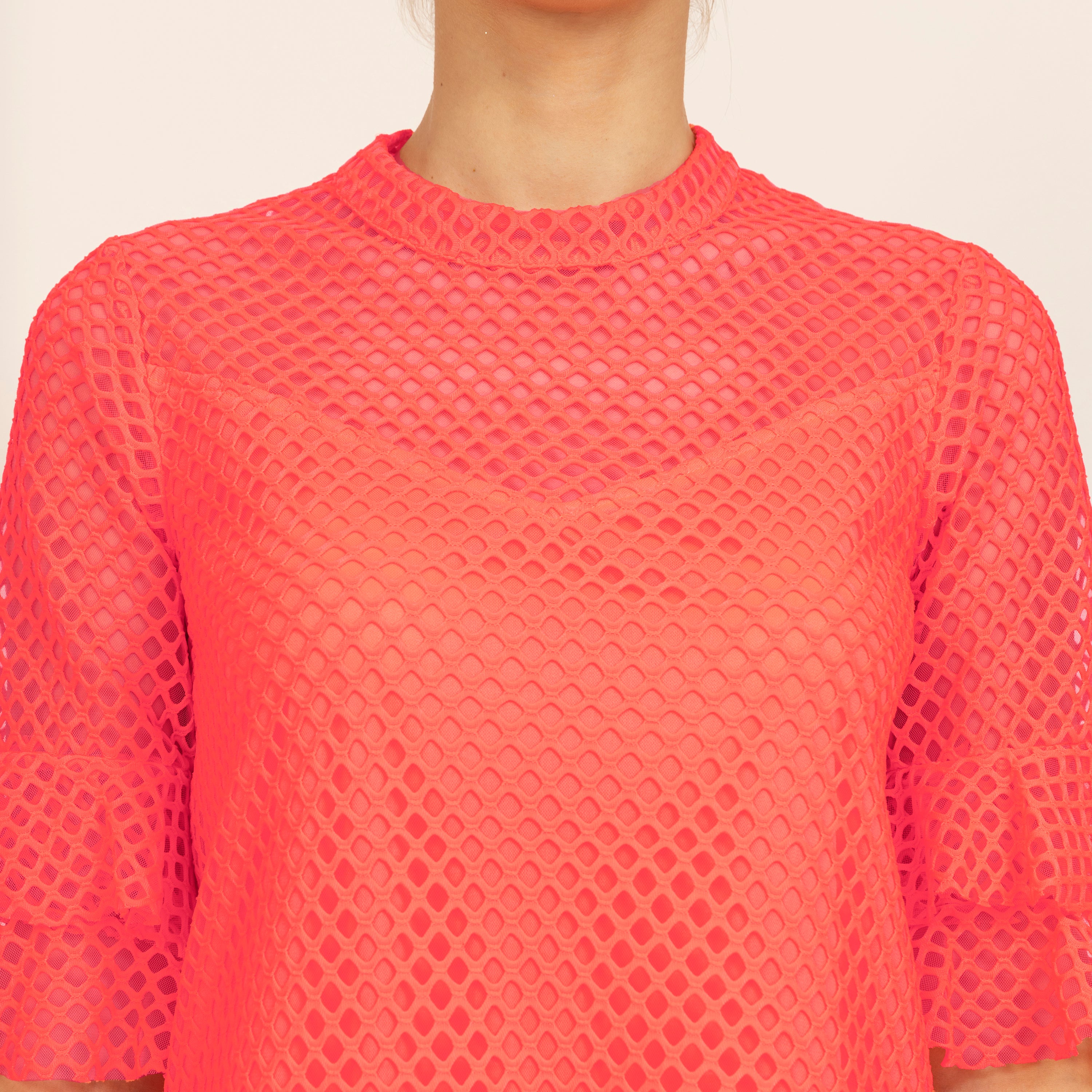 Neon Mesh Net Multi Layer Frill Dress