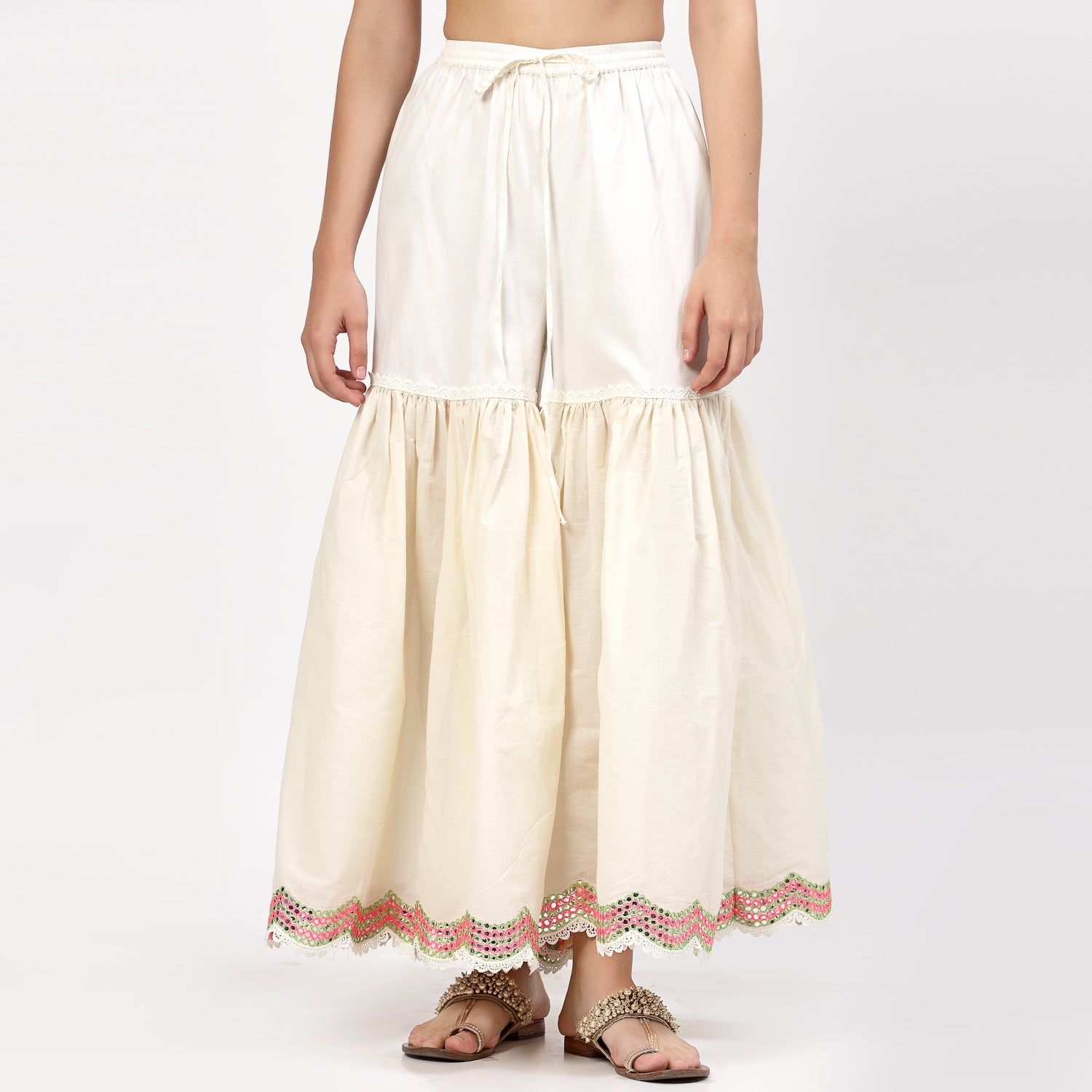 Buy Off-white Sharara Pants Online - W for Woman