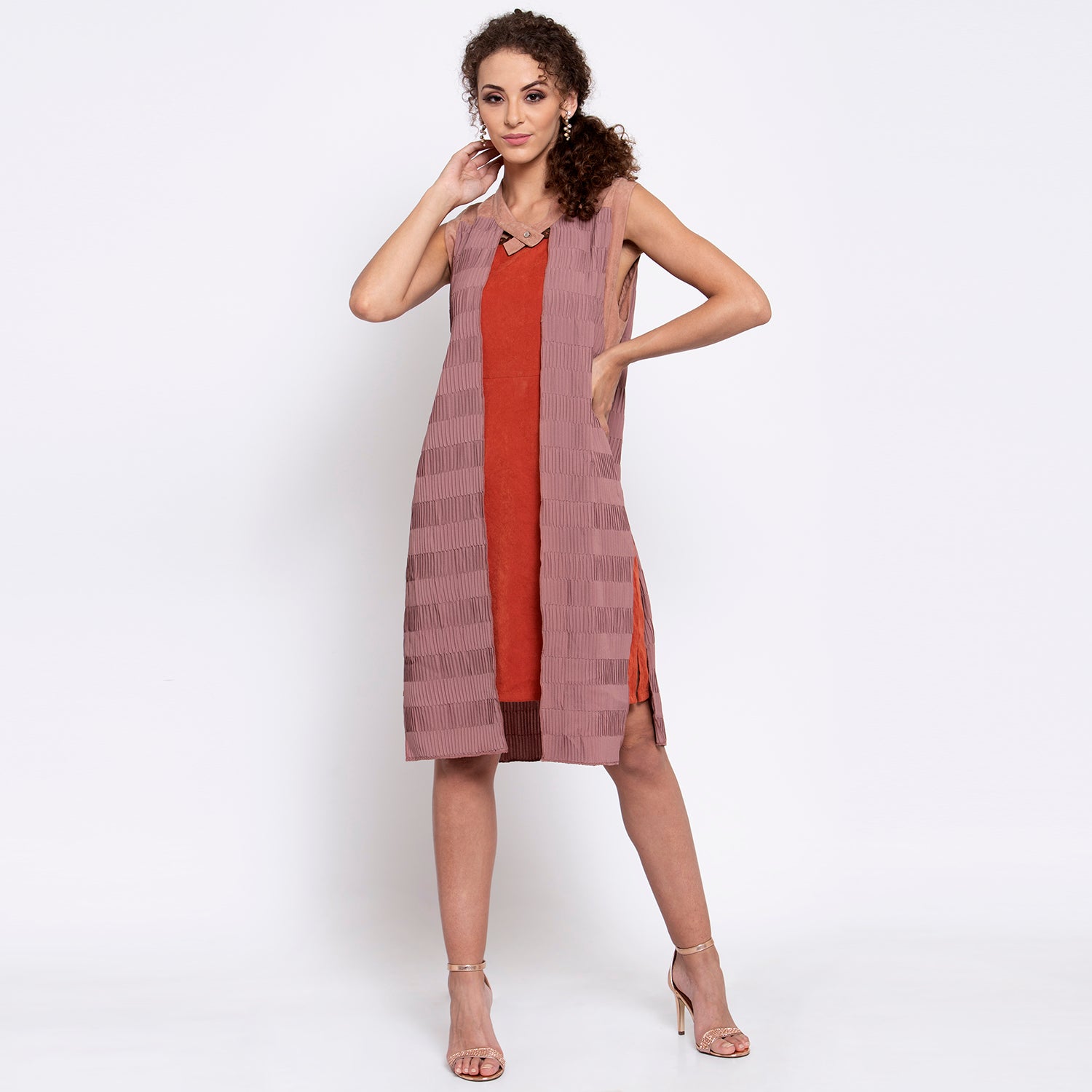 Rust Texture Long Cape