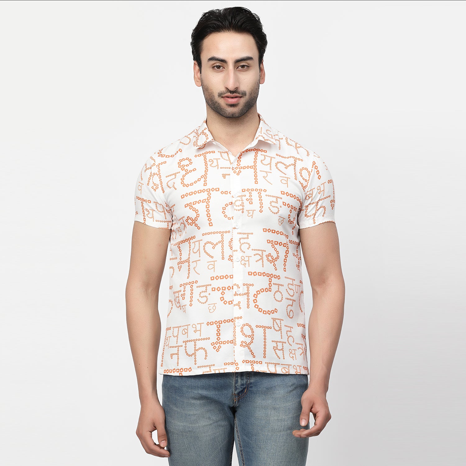 Bandhani Print Alphabet Stylish Shirt for men