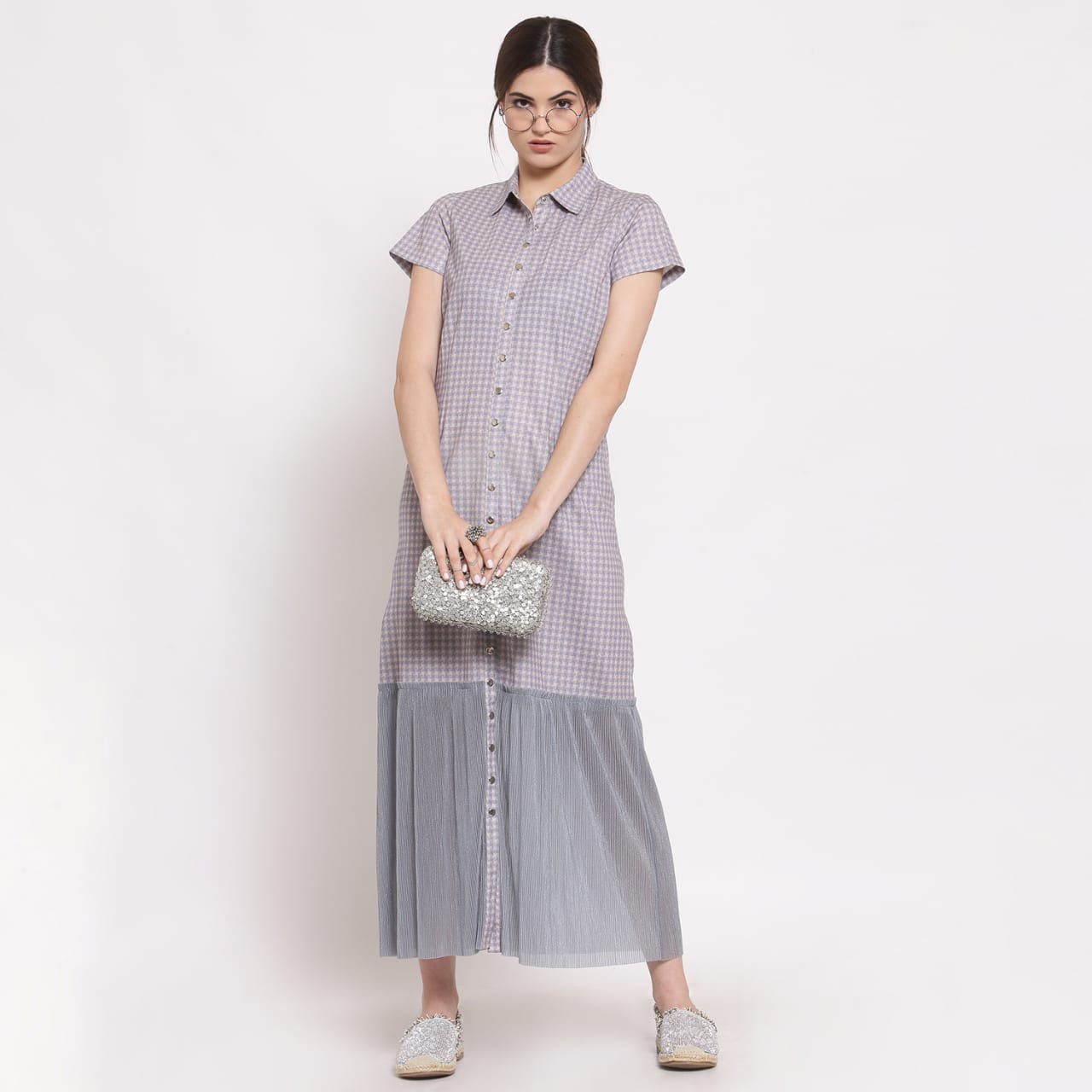Buy Grey Check & Plisse Dresses for Women