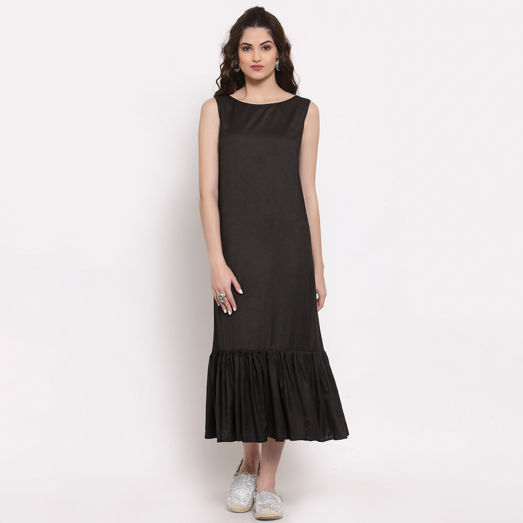 Black Dress With Frill