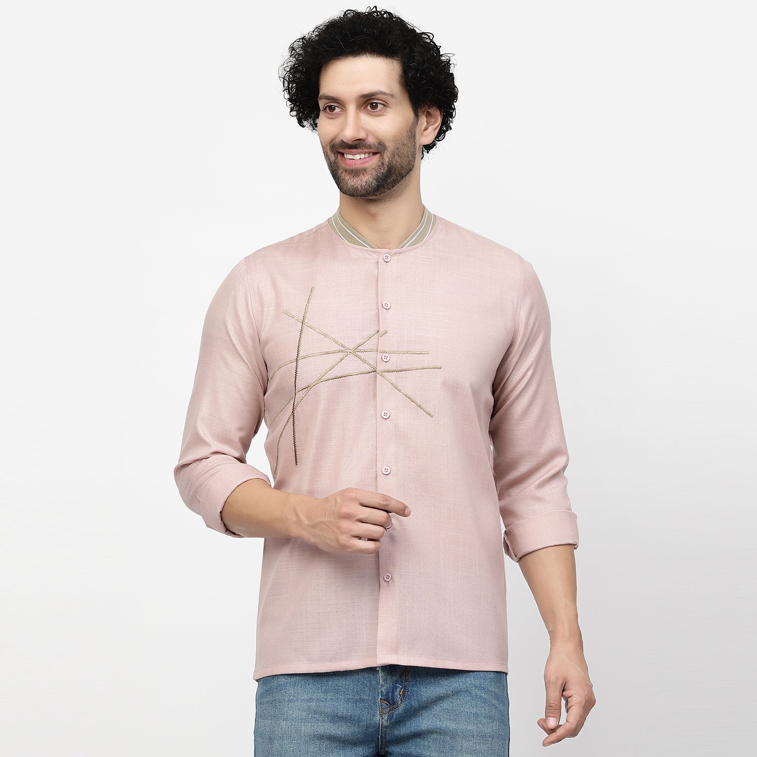 Linen Shirt With Ribbed Collar, shirts for men, men shirts, designer shirts, stylish shirts, shirt design