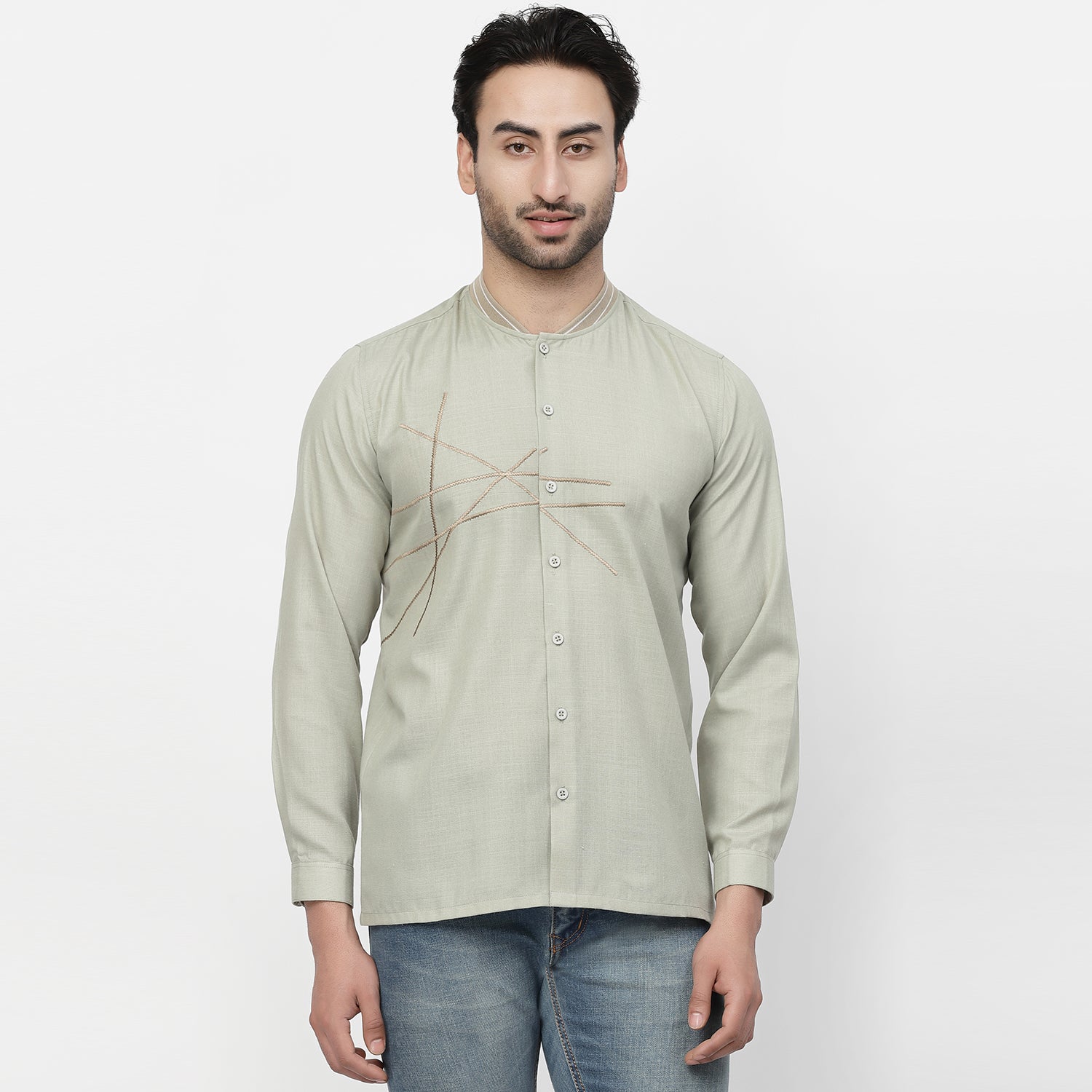 Linen Shirt With Ribbed Collar, shirts for men, men shirts, designer shirts, stylish shirts, shirt design