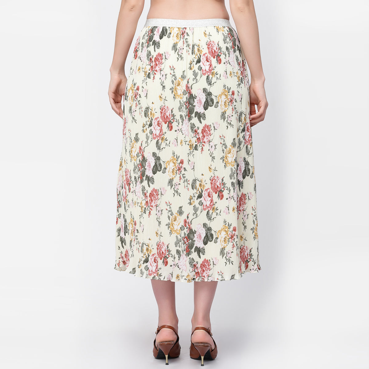 Floral Pleated Skirt
