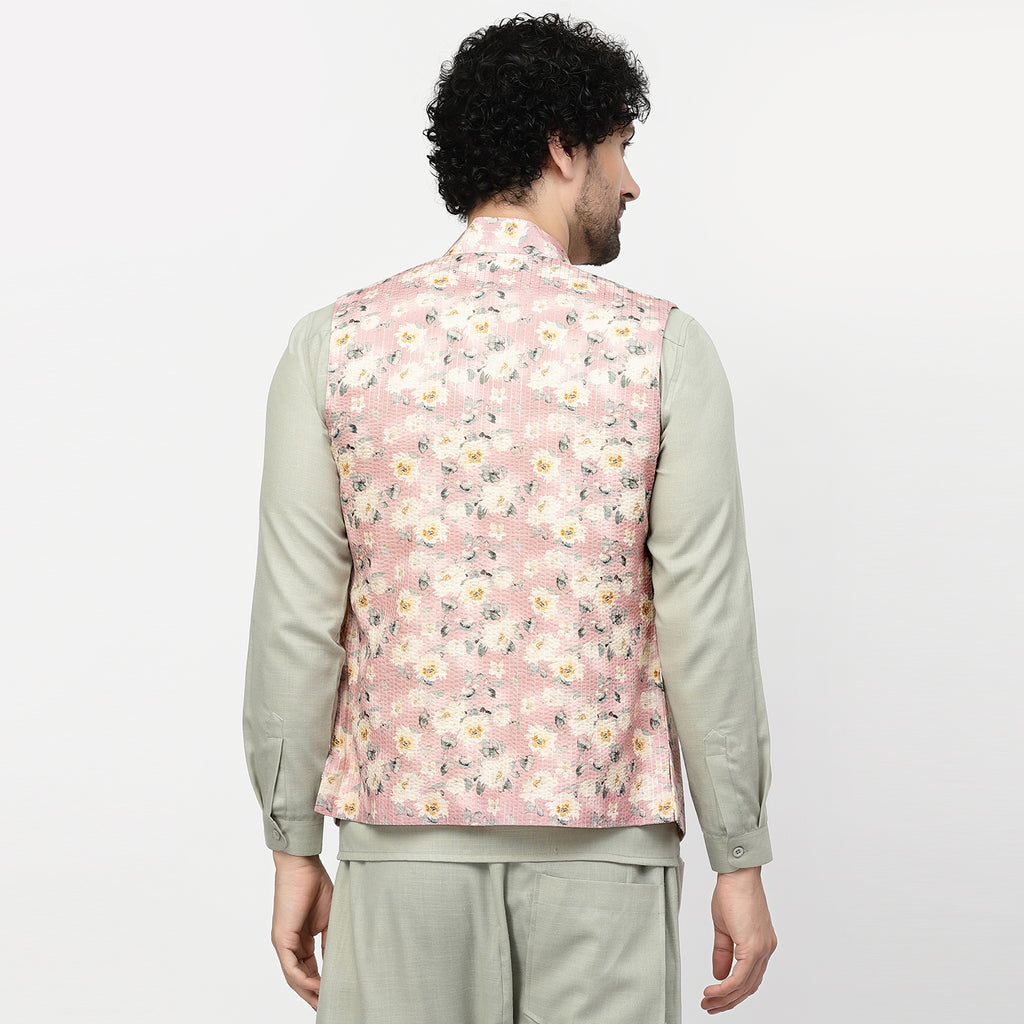 Floral Print Embroidered Jacket