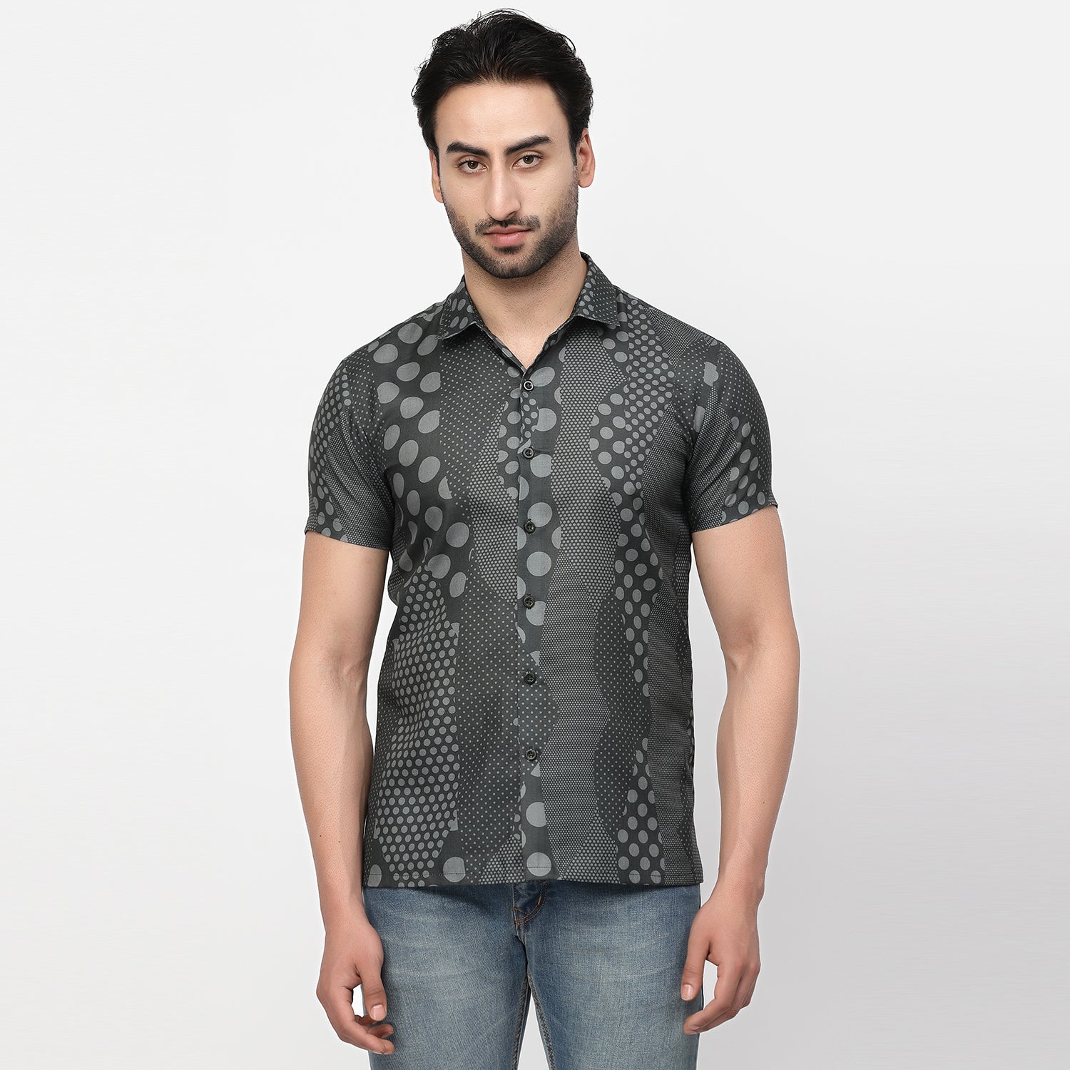 Polka Dot Linen Stylish Shirt for men