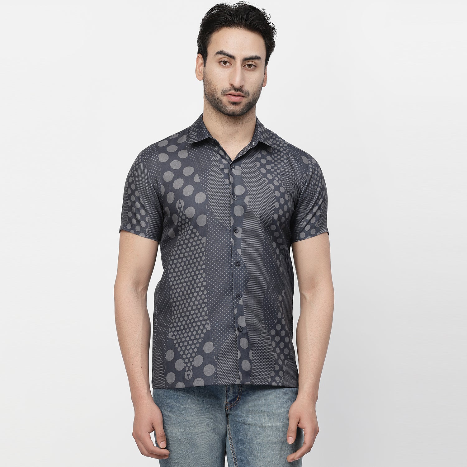 Polka Dot Linen Shirt, shirts for men, men shirts, designer shirts, stylish shirts, shirt design