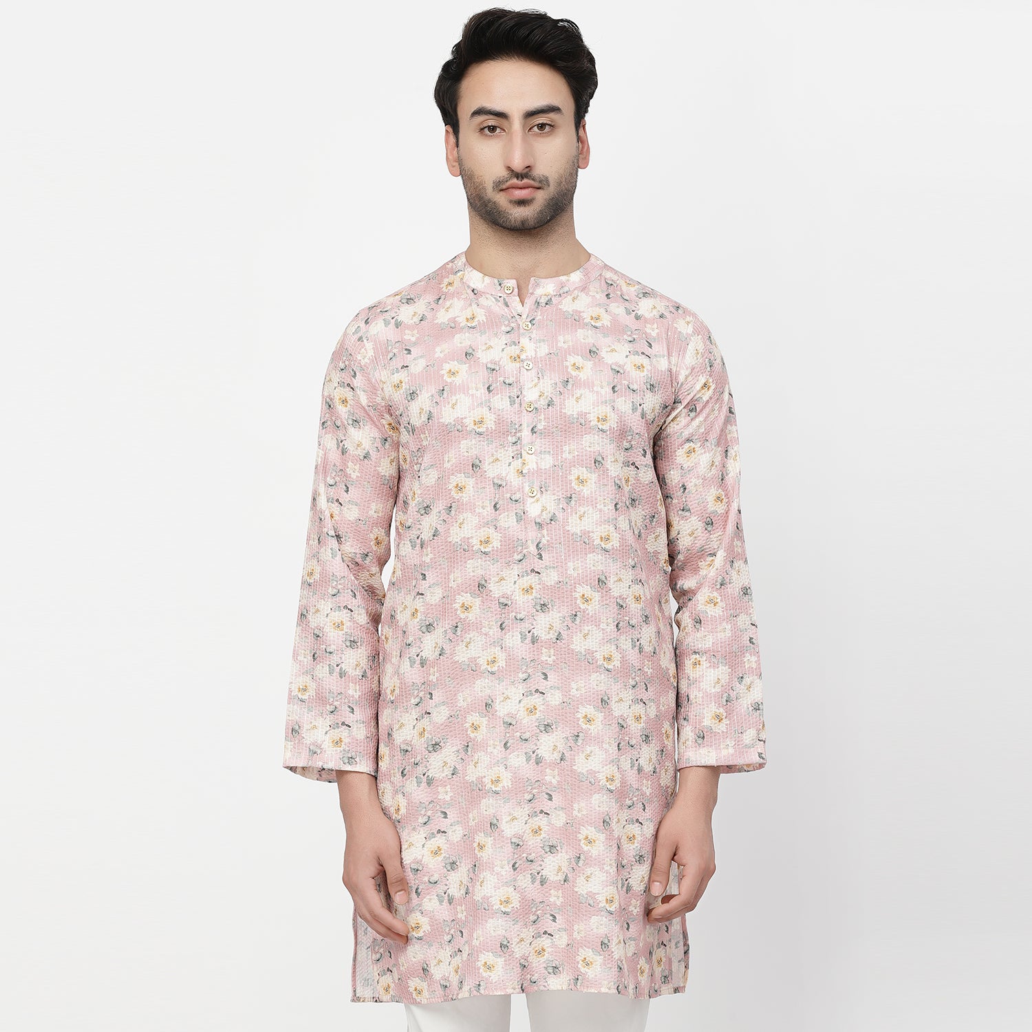 Printed Rose Long Kurta, men kurta ,designer kurta, Kurta design, kurta designs for men, men wear