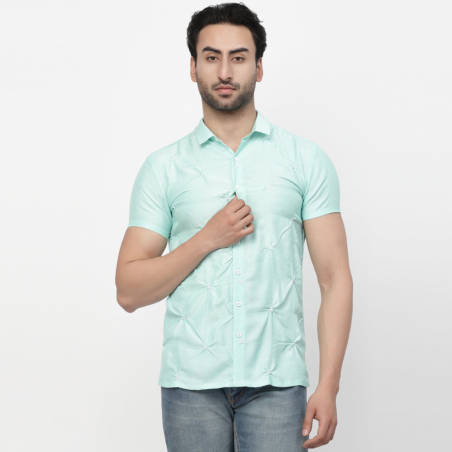 Twist Embroidery Stylish Shirt for men