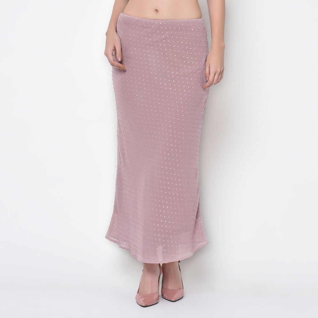 Silver rose pink bias skirt